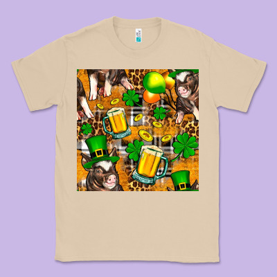St. Patrick's Day Pig With Beer And Shamrock Classic Tee Designed By Fadigitalartstudio