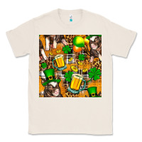 Natural St. Patrick's Day Pig With Beer And Shamrock Classic Tee - FaDigitalArtStudio