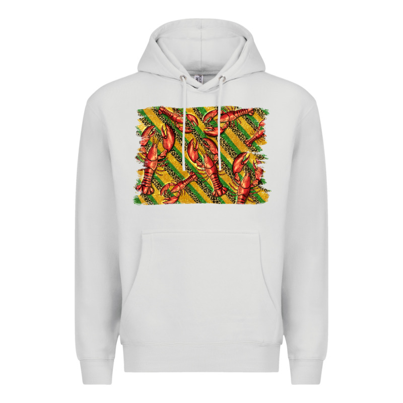 Mardi Gras Crawfish Background Premium Hoodie by BarkalooDesign | Teevron