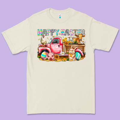 Happy Easter Animal Farm Truck Premium Tee Designed By Cowhidedigitalart