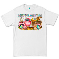 White Happy Easter Animal Farm Truck Premium Tee - CowhideDigitalArt