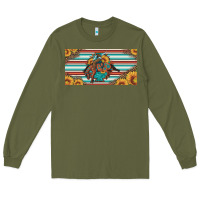 Army Green bucking bronco aztec shape license plate Long Sleeve Tee - Artiststas