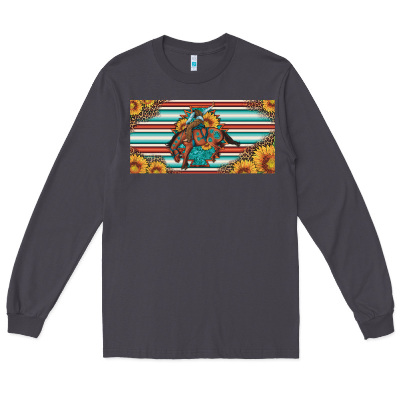 Bucking Bronco Aztec Shape License Plate Long Sleeve Tee by Artiststas | Teevron