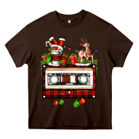 Chocolate Brown christmas cassette Heavy Core Tee - FaDigitalArtStudio