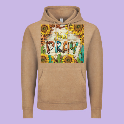 Just Pray Vintage Hoodie Designed By Barkaloodesign