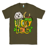 Army Green lucky dog St. Patrick's Classic Tee - FaDigitalArtStudio
