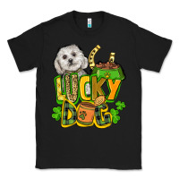Black lucky dog St. Patrick's Classic Tee - FaDigitalArtStudio