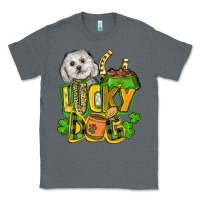 Charcoal Heather lucky dog St. Patrick's Classic Tee - FaDigitalArtStudio