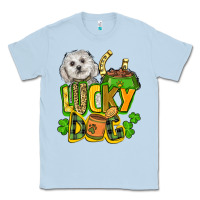 Dusty Blue lucky dog St. Patrick's Classic Tee - FaDigitalArtStudio