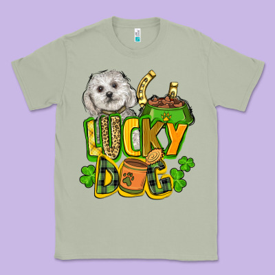 Lucky Dog St. Patrick's Classic Tee Designed By Fadigitalartstudio
