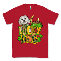 Red lucky dog St. Patrick's Classic Tee - FaDigitalArtStudio