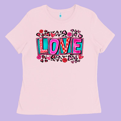 Love Valentine Ladies Tee Designed By Cowhidedigitalart