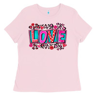 Bubblegum Pink Love Valentine Ladies Tee - CowhideDigitalArt