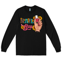 Black western sunflowers nail boss Long Sleeve Tee - Artiststas