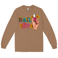 Toasted Coconut western sunflowers nail boss Long Sleeve Tee - Artiststas