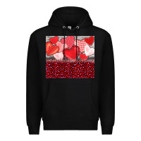 Black valentine's day red hearts red leopard Premium Hoodie - BarkalooDesign