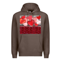 Coffee valentine's day red hearts red leopard Premium Hoodie - BarkalooDesign