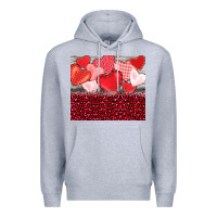 Heather Grey valentine's day red hearts red leopard Premium Hoodie - BarkalooDesign