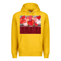 Lemon valentine's day red hearts red leopard Premium Hoodie - BarkalooDesign