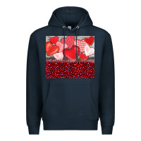Navy valentine's day red hearts red leopard Premium Hoodie - BarkalooDesign