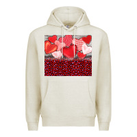 Oatmeal Heather valentine's day red hearts red leopard Premium Hoodie - BarkalooDesign