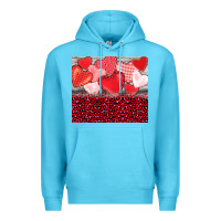 Ocean Blue valentine's day red hearts red leopard Premium Hoodie - BarkalooDesign