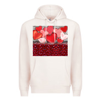 Pale Pink valentine's day red hearts red leopard Premium Hoodie - BarkalooDesign