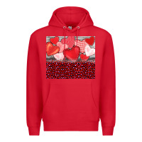 Red valentine's day red hearts red leopard Premium Hoodie - BarkalooDesign