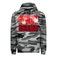 Slate Camo valentine's day red hearts red leopard Premium Hoodie - BarkalooDesign