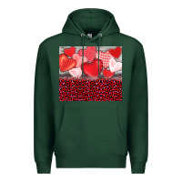 Sports Green valentine's day red hearts red leopard Premium Hoodie - BarkalooDesign