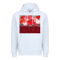 White valentine's day red hearts red leopard Premium Hoodie - BarkalooDesign