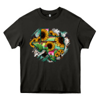 Asphalt Texas Map Sunflower Cactus Serape Heavy Core Tee - RanaPortraitStore