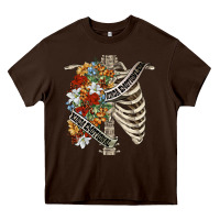 Chocolate Brown kinda emotionless kinda emotional skeleton chest Heavy Core Tee - FaDigitalArtStudio