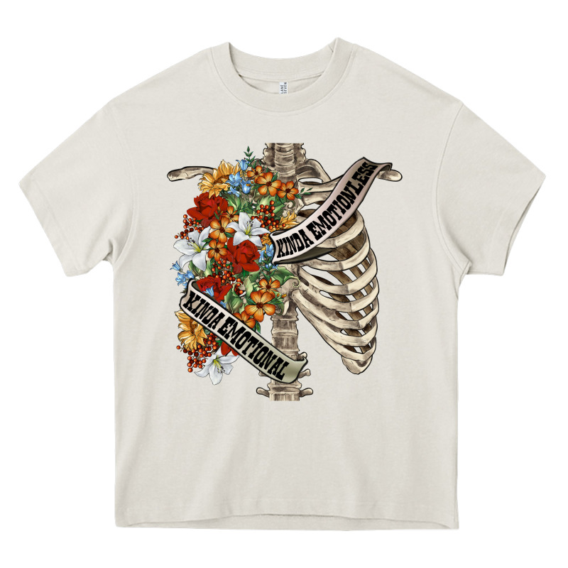 Kinda Emotionless Kinda Emotional Skeleton Chest Heavy Core Tee by FaDigitalArtStudio | Teevron