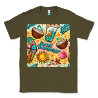 Army Green sweet summer coffee cups with colorful leopard and sea stars seamless  Classic Tee - BundleAndBundleShop