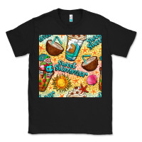 Black sweet summer coffee cups with colorful leopard and sea stars seamless  Classic Tee - BundleAndBundleShop