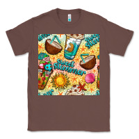 Chestnut sweet summer coffee cups with colorful leopard and sea stars seamless  Classic Tee - BundleAndBundleShop