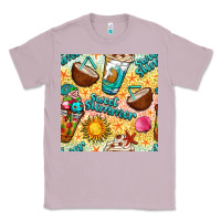 Lilac sweet summer coffee cups with colorful leopard and sea stars seamless  Classic Tee - BundleAndBundleShop
