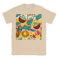 Mushroom sweet summer coffee cups with colorful leopard and sea stars seamless  Classic Tee - BundleAndBundleShop
