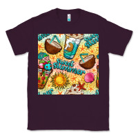 Plum sweet summer coffee cups with colorful leopard and sea stars seamless  Classic Tee - BundleAndBundleShop