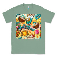 Sage sweet summer coffee cups with colorful leopard and sea stars seamless  Classic Tee - BundleAndBundleShop