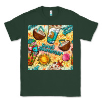 Sports Green sweet summer coffee cups with colorful leopard and sea stars seamless  Classic Tee - BundleAndBundleShop