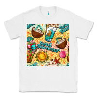 White sweet summer coffee cups with colorful leopard and sea stars seamless  Classic Tee - BundleAndBundleShop