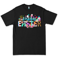 Black Happy Easter Bunny Premium Tee - CowhideDigitalArt