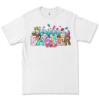 White Happy Easter Bunny Premium Tee - CowhideDigitalArt