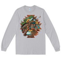 Moon Dust bucking bronco aztec shape background Long Sleeve Tee - Artiststas