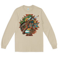 Mushroom bucking bronco aztec shape background Long Sleeve Tee - Artiststas