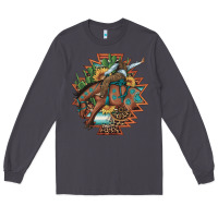 Smoke bucking bronco aztec shape background Long Sleeve Tee - Artiststas