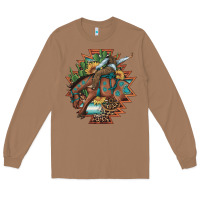 Toasted Coconut bucking bronco aztec shape background Long Sleeve Tee - Artiststas