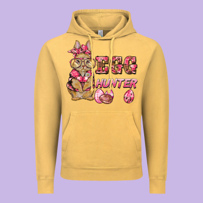 Easter Pink Camouflage Egg Hunter  Bunny Vintage Hoodie Designed By Barkaloodesign